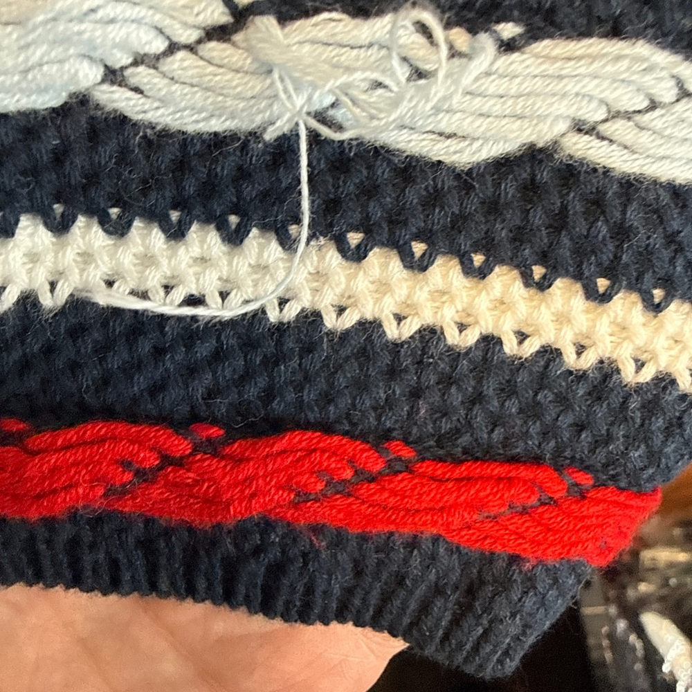 Women's LA LIGNE Cardigan 4X Navy Multi-color Striped - Picture 3 of 5